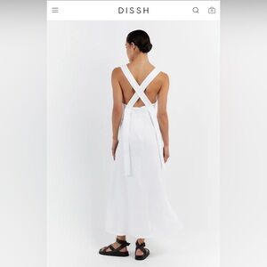 Dissh Sadie White Apron Linen Dress